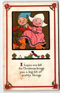 Postal de Navidad para niños holandeses "Espero que me dot dis Christmas te trae..." - Imagen 1 de 2