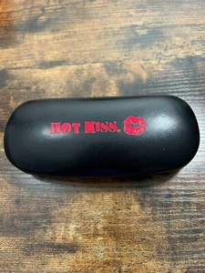 HOT KISS eyeglass case hard shell clamshell black EUC- 643 - Picture 1 of 5