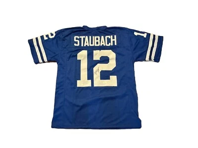 Roger Staubach Signed Dallas Cowboys (1971 Royal Blue) Jersey JSA - Image 1 of 4