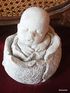Stucco - Statua da giardino bambino che dorme in cemento circa 4 kg statua da esterno decorazione - Foto 1 di 1