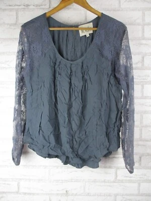 Kaja womens top blouse grey long lace sleeves M, 12 - Image 1 of 4