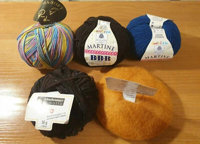 5 neue Knäuel Garne WolleMohair Baumwolle Garn Strickgarn Stricken Häkeln Handar - Bild 1 von 4