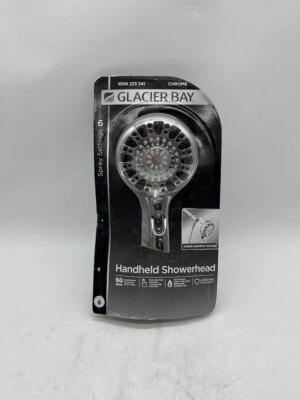 Cabezal de ducha portátil Glacier Bay Push Release 6 pulverizadores 1,8 GPM en cromo Foto 1 de 4
