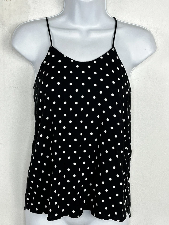No Boundaries Junior Tank Top Sz XS Black White Spaghetti Strap Scoop Neck - Image 1 of 4
