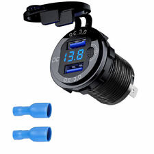 12V-24V Car Dual USB Charger Quick Charge Socket Power Outlet w/Voltmeter XY