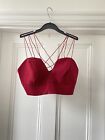 Missguided Cross Strap Red Crop Top - Size 8