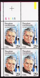 Scott #2699 Theodore von Karman (Rocket Scientist) Plate Block of 4 Stamps MNH - Picture 1 of 1