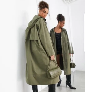 ASOS Edition Hooded Trench Coat Size 8. Stunning!!! - Picture 1 of 10