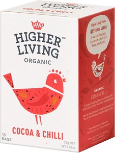 Higher Living Organic Cocoa and Chilli Tea 15 Teabags - Picture 1 of 12