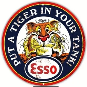Round Esso Sign 8 inch Put A Tiger In Your Tank New! - Picture 1 of 1
