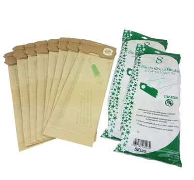 2 PACCHI DA 8 SACCHETTI VK120 VK121 VK122 PER FOLLETTO VORWERK IN CARTA NATURALE