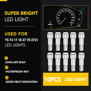 10x T5 Twist Socket + 5050 SMD Dashboard instrument Panel Light LED Bulbs White