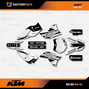 Kit de gráficos de carreras de cambio gris para 09-15 KTM 65sx 65 sx kit de calcomanías gris - Imagen 1 de 4