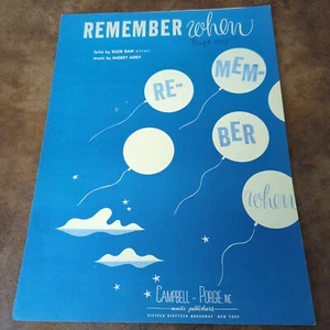 Remember When by Ram Addy (Vintage Sheet Music 1945 Campbell Porgie) - Picture 1 of 3