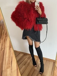 ❤️NEUWERTIG LUXUS TIBETISCHER LAMA WOLLE ECHT FELL PELZJACKE WINTERJACKE - Bild 1 von 23
