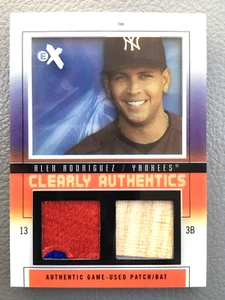 2004 Fleer E-X Alex Rodriguez Clearly Authentics Dual Jersey Patch Bat /44 - Picture 1 of 2