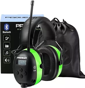 Green Bluetooth Headphones with AM/FM Radio - Ideal for Mowing & Landscaping - Picture 1 of 10