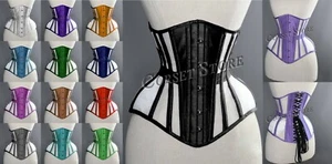 Heavy Duty Steel Boned Underbust Waist Trainer Women's Mesh and Satin Corset 02 - Picture 1 of 16