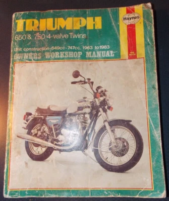 Triumph 650 y 750 unidad de 4 válvulas gemelas 1963-1983 Haynes manual de taller del propietario Foto 1 de 2