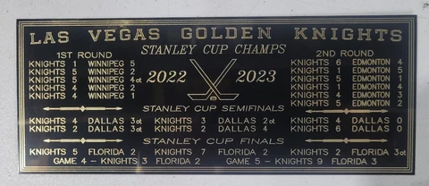 Las Vegas Golden Knights 2022-2023 Stanley Cup Champions 4x10 Engraved plate Cover