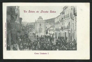 cartolina "Un saluto da LICODIA EUBEA - Corso Umberto I" (Catania)  - Imagen 1 de 2