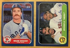 Wade Boggs (2) 1986 Fleer Baseball #341 and Super Star W/ George Brett #634 Mint