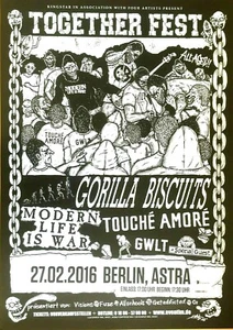 GORILLA BISCUITS - TOUCHE AMORE + 2016 BERLIN - orig. Concert Poster - DIN A1 - Picture 1 of 1