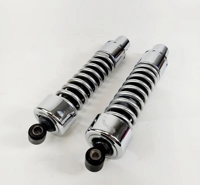 Amortiguadores de suspensión trasera cromados Harley-Davidson Dyna 91-17 12" con tapas Foto 1 de 4