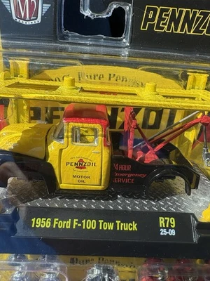 1/64 M2 MACHINES 2025 PENNZOIL MODEL  KIT - 1956 FORD F-100 TOW TRUCK YELLOW - Image 1 of 4