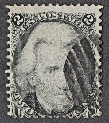 US Sc# 85B USED {'SCARCE "Z GRILL 2c BLACK JACK } FANCY CANCEL 1867 CV$ 1,150.00 - Image 1 of 4