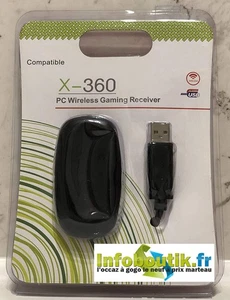 Receiver Récepteur Sans Fil Adaptateur XBOX 360 Manette pour PC Windows Noir - Picture 1 of 7