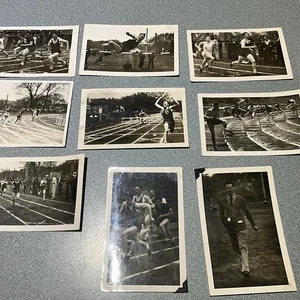 9 40er Jahre 4,2x2,7 Fotos Leichtathletik Wettkampf Laufen Springen etc - Bild 1 von 16