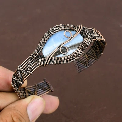 Brazalete ajustable Owhyee ópalo piedras preciosas alambre cobre regalo X-Mas F380 Foto 1 de 4