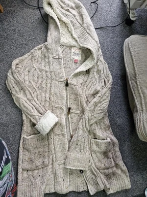 Falmer Heritage knitted cardigan - fleece lined hood and cuffs - size 12-14 - - Image 1 of 4
