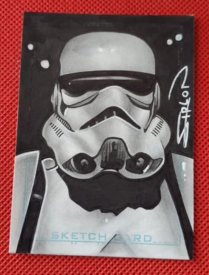 2008 sketch card art STORMTROOPER star wars RANDY SIPLON not topps ACEO - Image 1 of 4