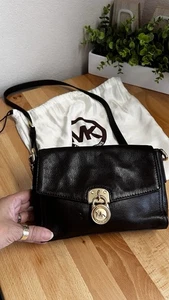 MICHAEL KORS baby HAMILTON crossbody padlock SMALL Dk Brown Pebble Leather - Picture 1 of 21