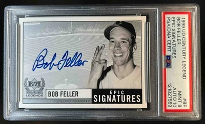 1999 Upper Deck Century Legends Bob Feller Epic Signatures Auto #BF PSA 9/10 - Imagem 1 de 2