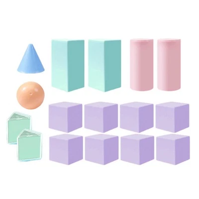 16x 3D Shapes Geometric Solids Learning Toys Manipulative Shapes - Image 1 of 4