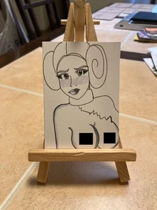 ACEO Carta Arte Originale ATC Pinup Girl Star Wars Principessa Leia #6 - Foto 1 di 1