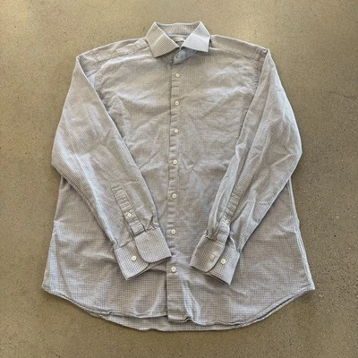 Suitsupply Shirt Mens L Slim Fit Black Button Up Egyptian Cotton CHECK - Image 1 of 4