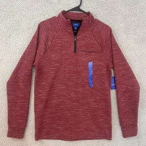 APT.9 Maglione Uomo Taglia Small Rosso Marrone Borgogna Heathered 1/4 Mezza Zip - Foto 1 di 6