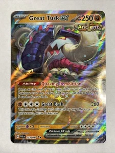 Great Tusk ex 053/091 Sv: Paldean Fates Holo - Foto 1 di 1