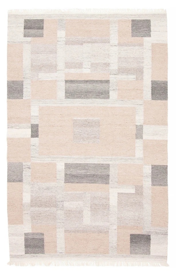 Vintage Hand Woven Traditional Kilim Rug 5'0" x 8'2" Oriental Wool Carpet - Image 1 of 4