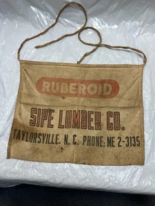 SIPE Lumber  vintage pocket work tool apron tie canvas carpenter Taylorsville NC - Picture 1 of 6