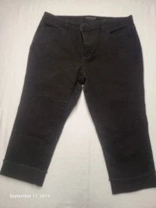 Jennifer Lopez Capri Jeans Größe 18 W Schwarz Stretch Denim Mid Rise - Bild 1 von 10