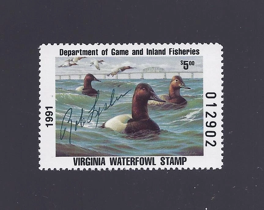 VIRGINIA    VA4  WATERFOWL DUCK STAMP  1991   MNH  PRISTINE ARTIST SIGNED - Image 1 of 1