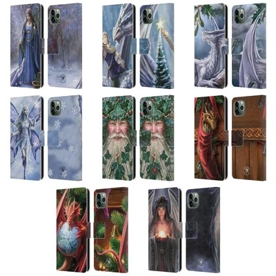 OFFICIAL ANNE STOKES YULE LEATHER BOOK WALLET CASE COVER FOR APPLE iPHONE PHONES - Image 1 of 4
