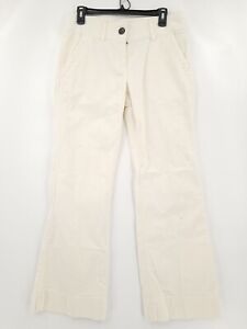 Tommy Hilfiger Corduroy Flare Pants Womens Adult Size 10 Ivory Solid Mid Rise