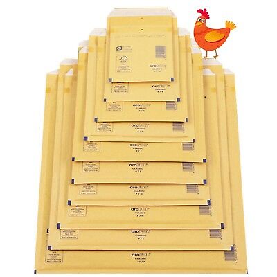 Arofol Genuine Gold Bubble Padded Envelopes Mailers Bags All Sizes / Qty's • 126.13£