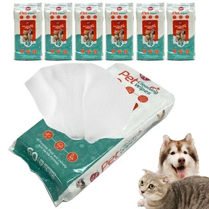 6 Pk Pets Multipurpose Wipes Dog Grooming Freshening Cat Dry Bath Cleaning 360ct - Picture 1 of 1